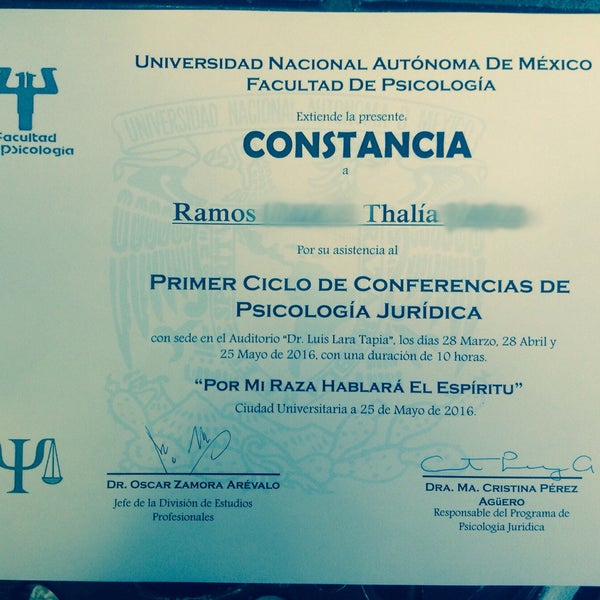 Das Foto wurde bei Facultad de Psicología, UNAM von Thalia R. am 8/11/2016 aufgenommen