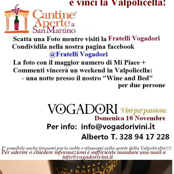 Vi Aspettiamo domenica in Valpolicella! https://www.vogadorivini.it/