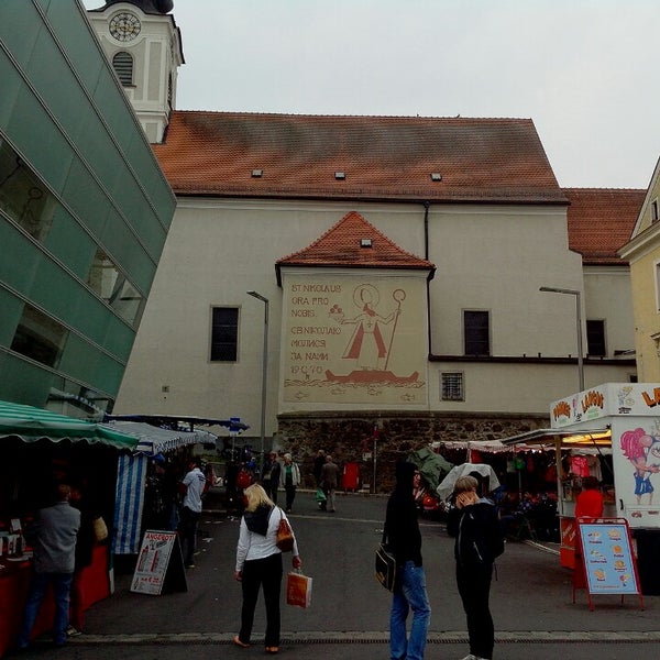 Photo taken at Urfahraner Markt by Sergey Z. on 5/2/2013