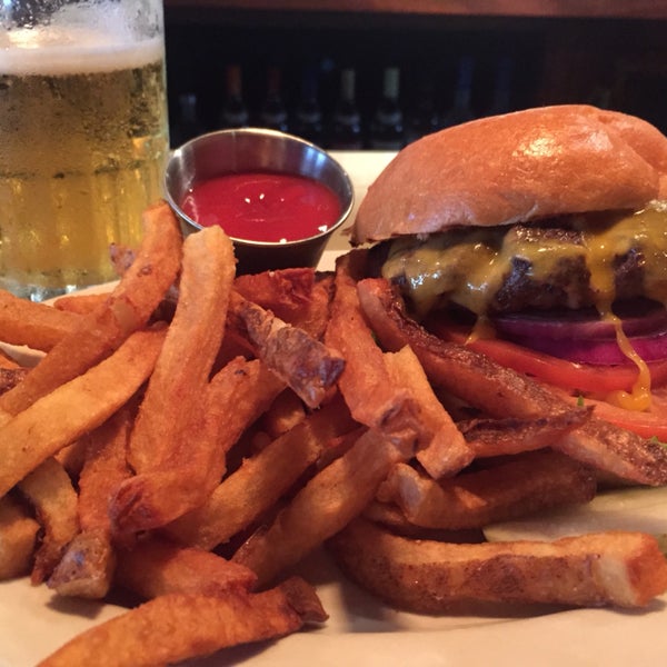 $10 burger, beer, and fries before 4pm is a lot of good food for a great price.