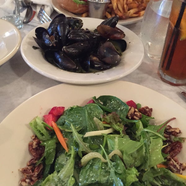 Mussels, Salad, Burger! Guaranteed delish