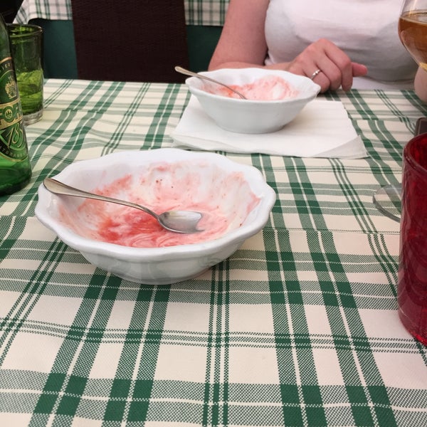 The parmiggiano and pasta lunch menu is a must. The homemade icecream with strawberries sauce is some part of heaven. We finished before taking the picture unfortunately :)