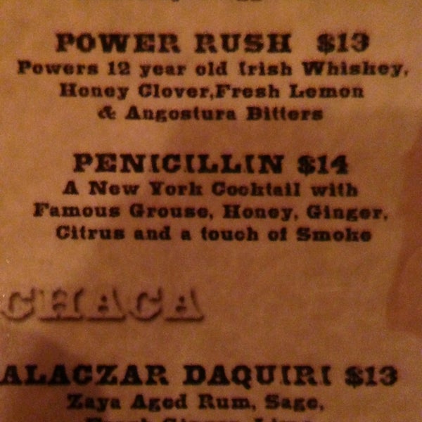 Make sure to order the Penicillin if you like scotch bases cocktails.