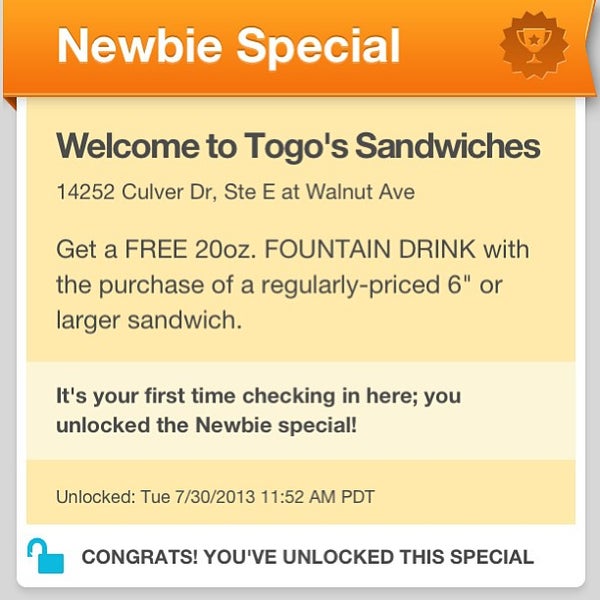 TOGO'S Sandwiches Sandwich Spot in Irvine