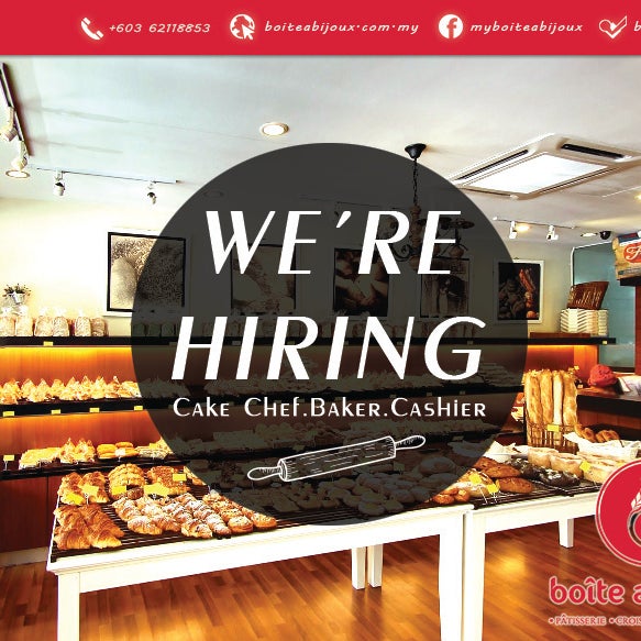 We'are now hiring Any interested candidates could be contacting us via 03-6211 8853.