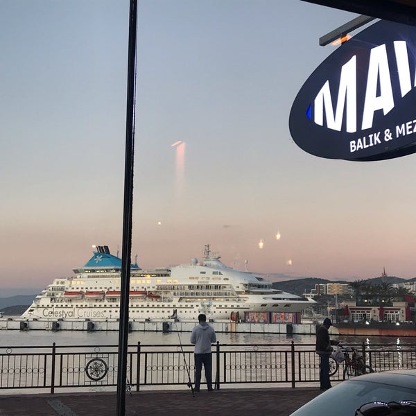 Photo taken at Mavi Balık&amp;Meze Restaurant by Özgür on 12/15/2019