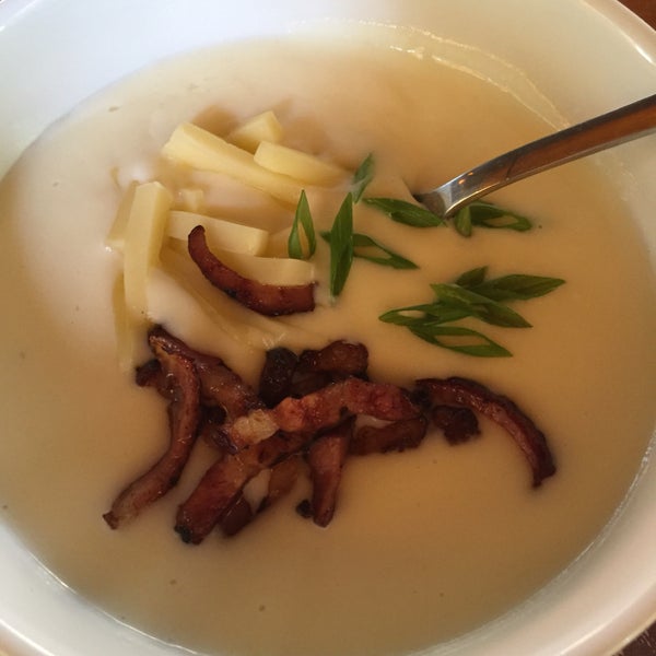 Everything is so tasty and beautiful.. Potato soup with bacon is perfect!