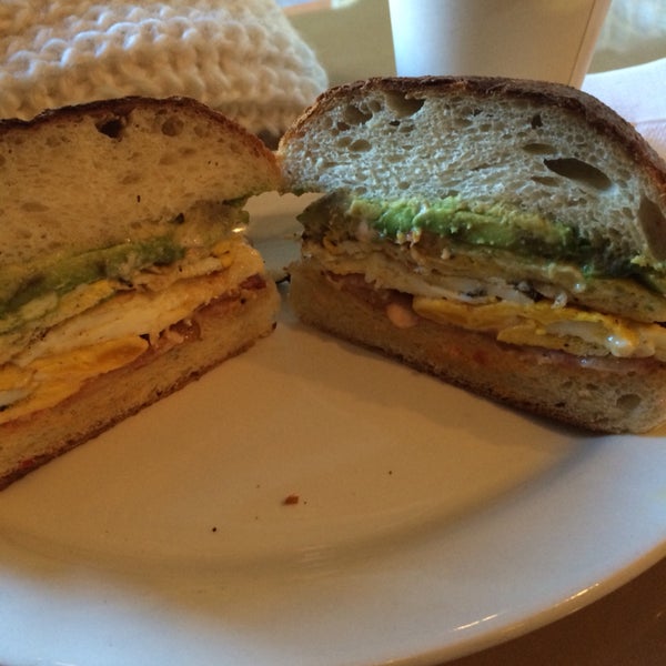 The egg and cheese sandwich with bacon and avocado is amazing!!