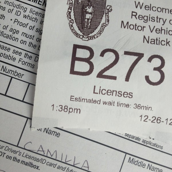 Registry of Motor Vehicles Natick, MA