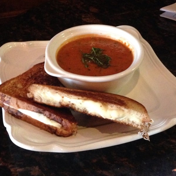 Tomato and roasted pepper soup & grilled cheese on the first day of fall.