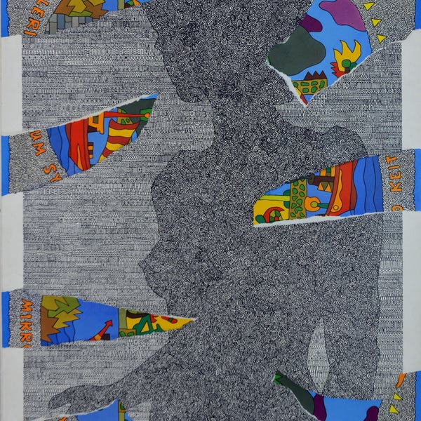 Alexis Akrithakis (1934-1994) “Untitled” (Niki) Mixed media, Ink and Collage on paper, 1972 100 x 70 cm