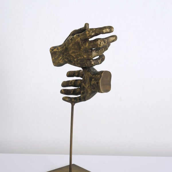 George Zongolopoulos (1903-2004) “Hands” Bronze, 1992 33 x 13.5 x 10 cm