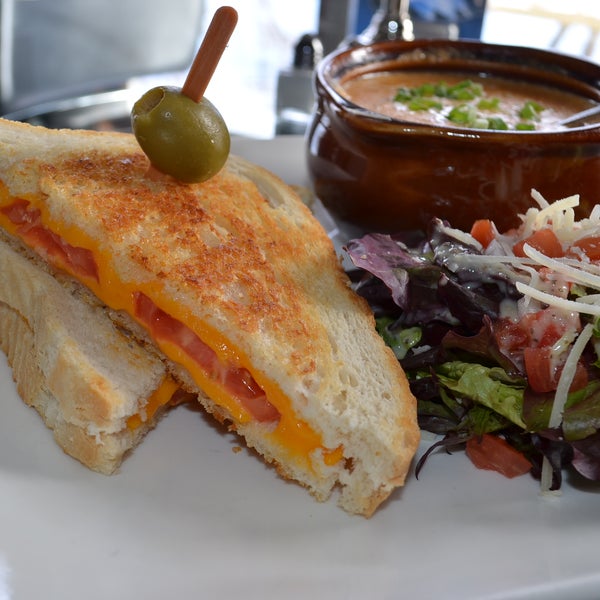Warm up with "Not for Frosty"..Creamy Tomato Soup, Grilled Cheddar-Tomato Sandwich, Baby Greens & a Drink of the Day with or without a Shot of Absolut..$10!