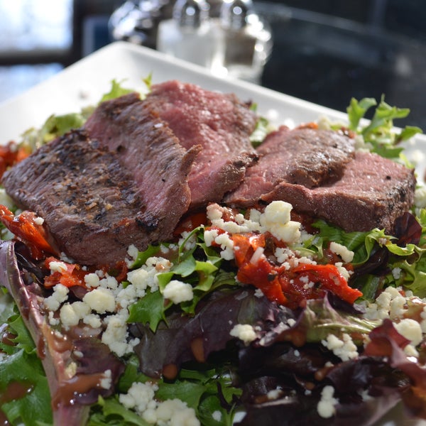 Begin your TGiF with the ON TOP OF IT..our Grilled Petite Sirloin Salad with Balsamic Vinaigrette $13..comes with a FREE Glass of Cabernet Today..a $5 value!