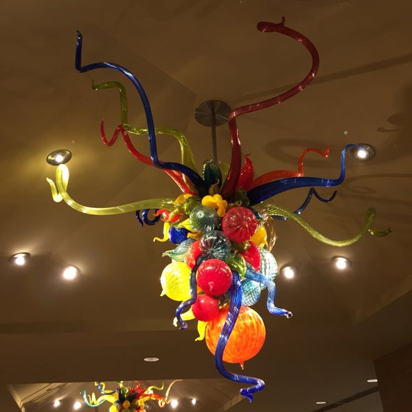 Be sure to check out the Chihuly chandeliers in the lobby