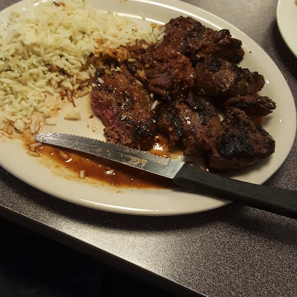 Ok, yes this restaurant has weird rules on refills right on the menu....but the food makes the experience worth it. Steak tips and really good but the lamb tips are HEAVEN coming back for it again.