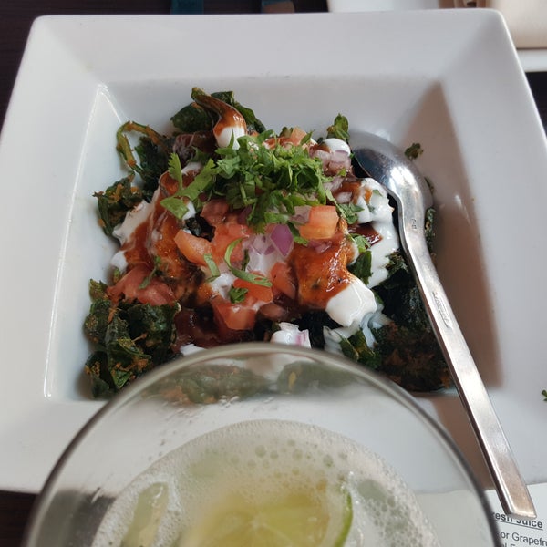 Palak chaat (spinach crisp) is amazing!