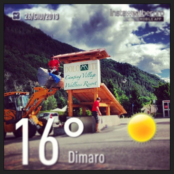 Снимок сделан в Dolomiti Camping Village &amp; Wellness Resort пользователем Dolomiti Camping Village &. 6/26/2013