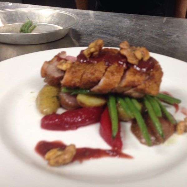 You have to try the maple farms duck, it's the most popular dish.