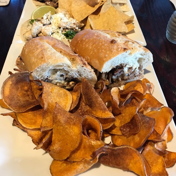 Try the blue cheese steak sandwich! My wife loved the tacos as well. A must visit sports bar!