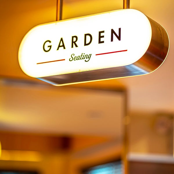 Outdoor garden seating is now open for Spring, weather permitting!