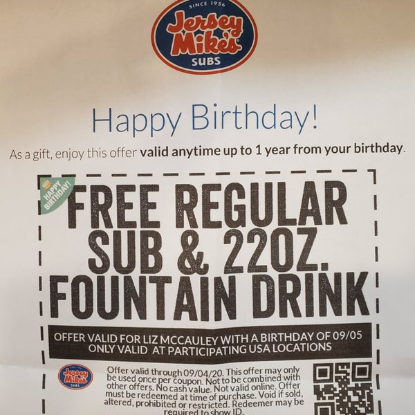 jersey mike's birthday