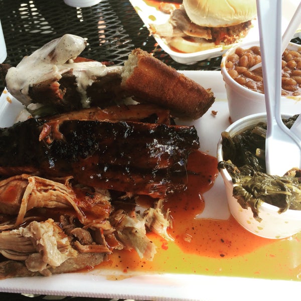 I would suggest getting the sampler. It was hard to choose between the ribs, chicken, and pulled pork, they're all delicious