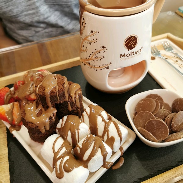 Feet in molten Chocolate