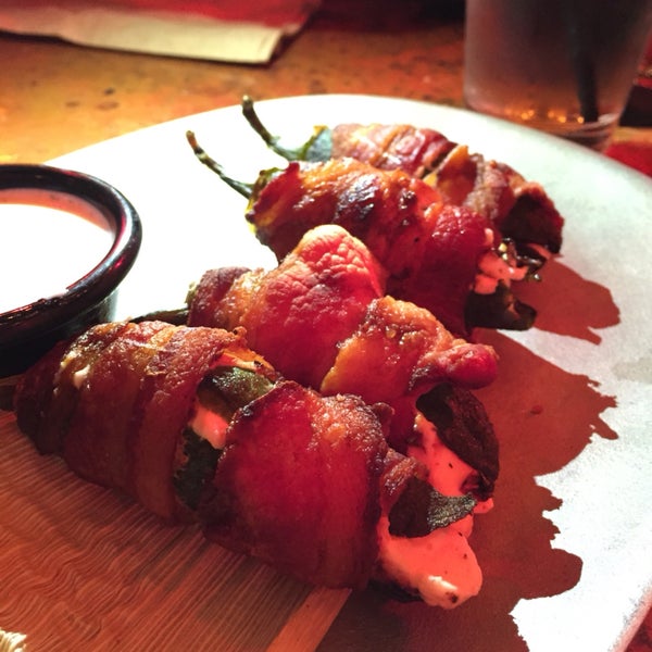Carne asada tacos and veggie fajitas are both delish. These bacon-wrapped jalapeño poppers will melt your face though.