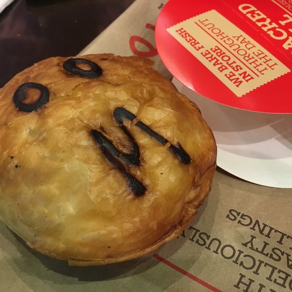 Yummy pies whose face denotes the flavor. Mince and cheese among the most classic flavors. Most pies under $5AUD