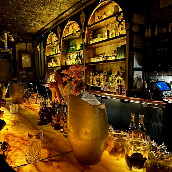 Apotheke is a great speakeasy in Chinatown NYC. Turn the menu over for exciting absinthe cocktails.