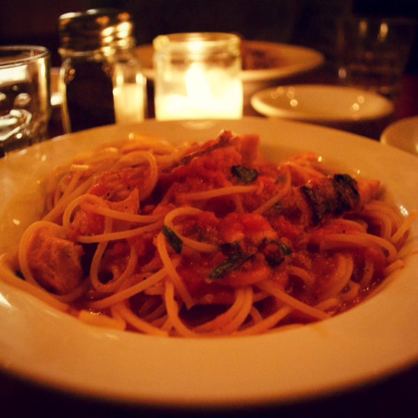 We got the spaghetti, tomato, & basil ($11, +$8 with salmon) and penne 3 porcellini ($15). It's a more affordable option in Little Italy and delicious. We loved the atmosphere too.