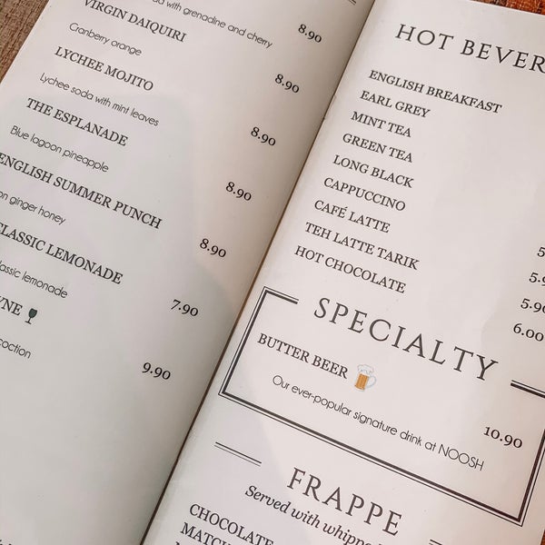 Noosh menu outlet