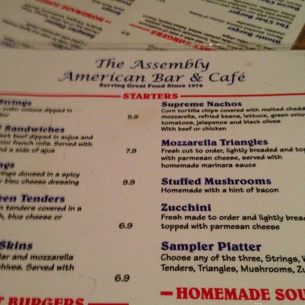 Снимок сделан в The Assembly American Bar &amp; Cafe пользователем Jenny O. 3/16/2013
