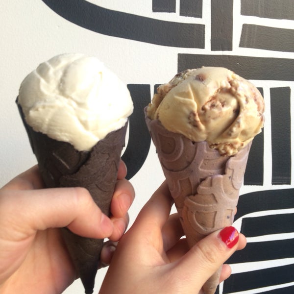 Artisan ice cream, interesting flavors and cones