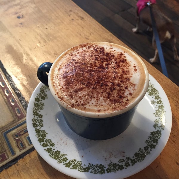 Must try the Cafe International cappuccino!! Dog and people friendly! Never had a bad experience.