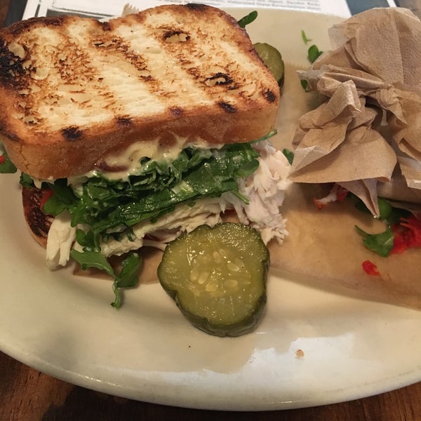 The turkey sandwich is delicious plus they carry gluten free bread. This pic is HALF my turkey sandwich on gf bread (udis)! Also love their iced coffee.