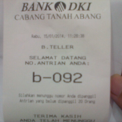 Bank DKI Cabang Tanah Abang - Banco