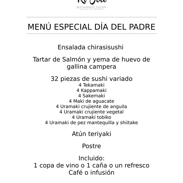 Ven a probar nuestro menú especial día del padre