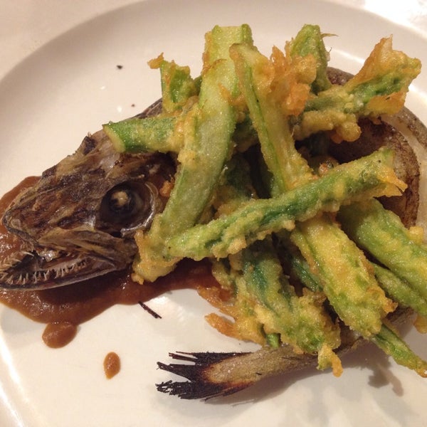 Poor quality. No charm. Noisy. Eggplant lasagna is raw and untasty. Oily asparagus tempura. Fish is served with head and eyes.