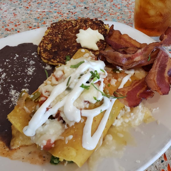 Photo taken at South Congress Cafe by Miss Vicki on 6/5/2019