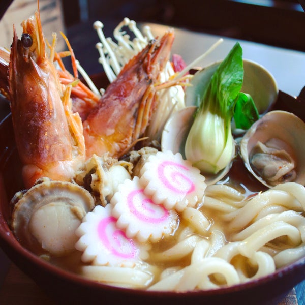 Introducing one of our Chef's Specials: Seafood Udon Soup #junshokudo #chef #special #seafood #udon #soup #huge #prawns #scallops #clams #in #savory #soupbase #downtownbrooklyn #japanese #restaurant