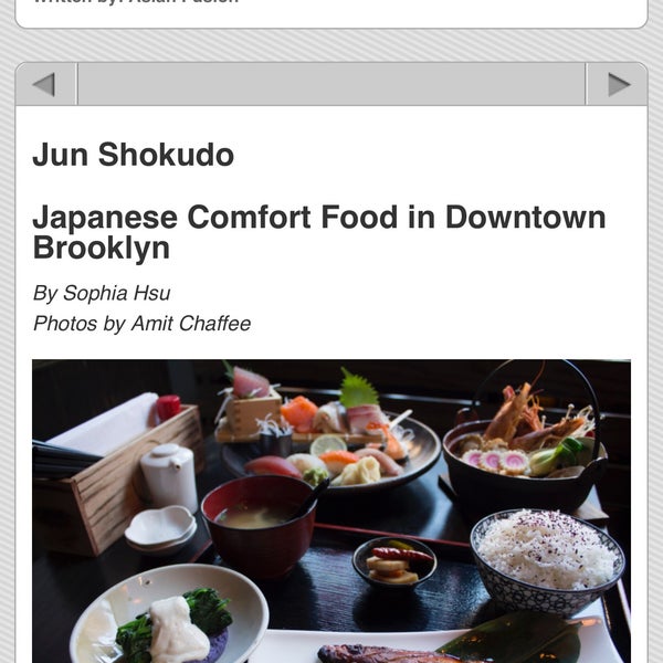 Featured in Asian Fusion Magazine http://www.asianfusion-mag.com/jun-shokudo-japanese-comfort-food-in-downtown-brooklyn/