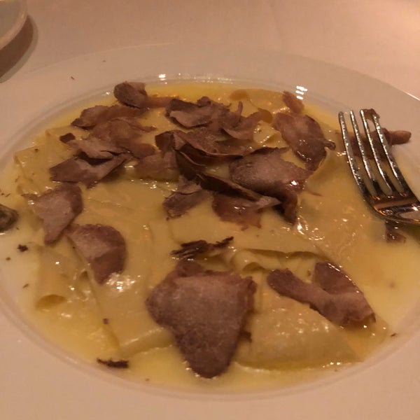 Pappardelle with white truffle and lamb chops