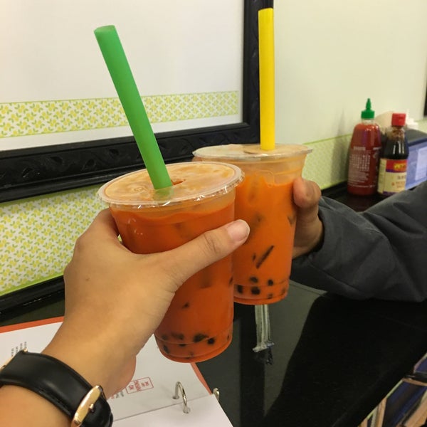 Try their Thai iced tea with boba! My personal favorite