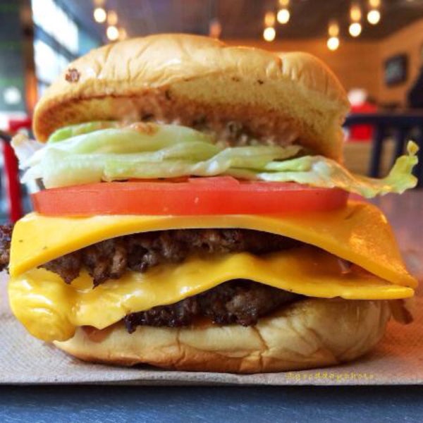 Classic double burger w/ cheese, LTP and Bfi sauce. Make sure to always get Bfi sauce