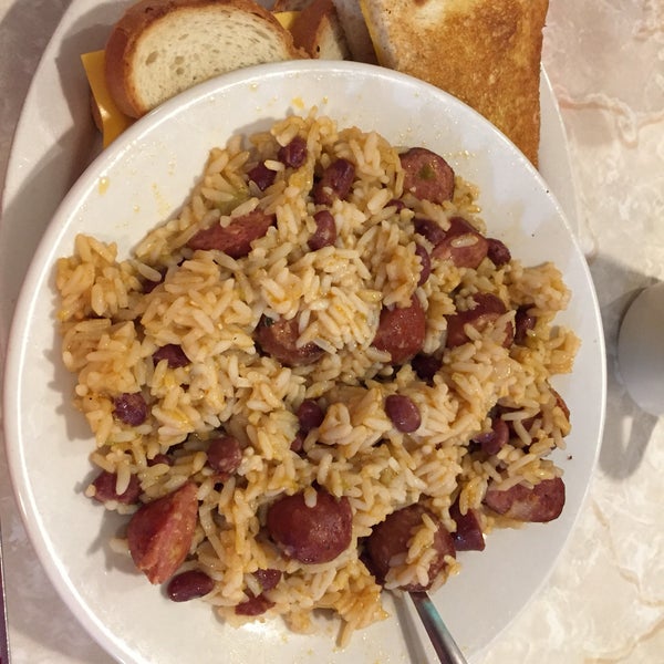 Red beans and rice with a side of grilled cheese!