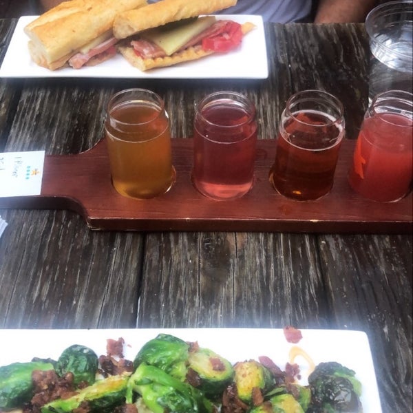The flight of beer is very fun, loaded Brussels sprouts and a variety of grilled cheese options