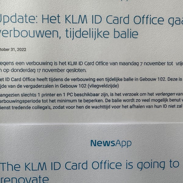 Klm Id Card Office