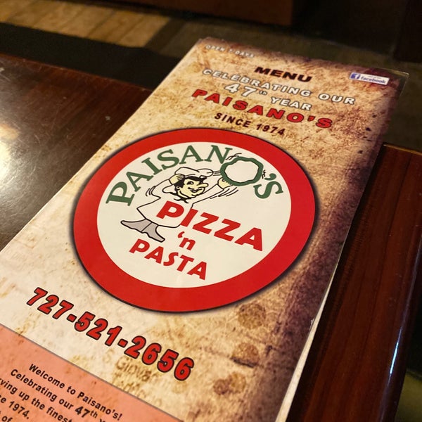 Menu - Welcome Paisano's Pizza Restaurant